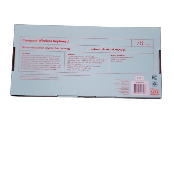 Pink Onn. Compact Wireless Keyboard - Picture 2 of 8